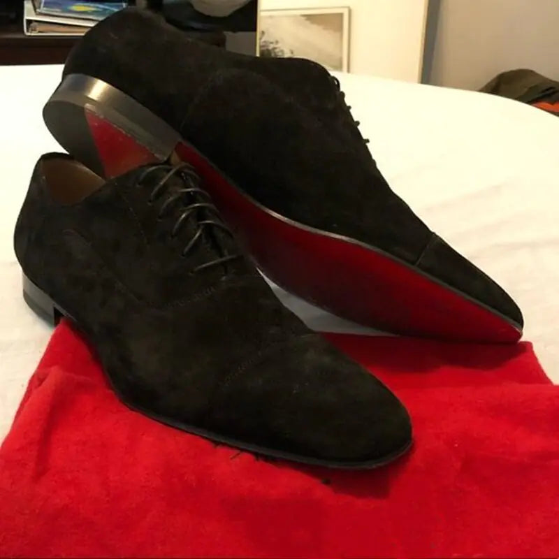 Classic Suede Leather Black Shoes